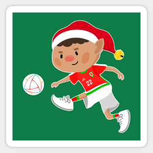 Wales football Christmas elf. Football World Cup soccer Sticker